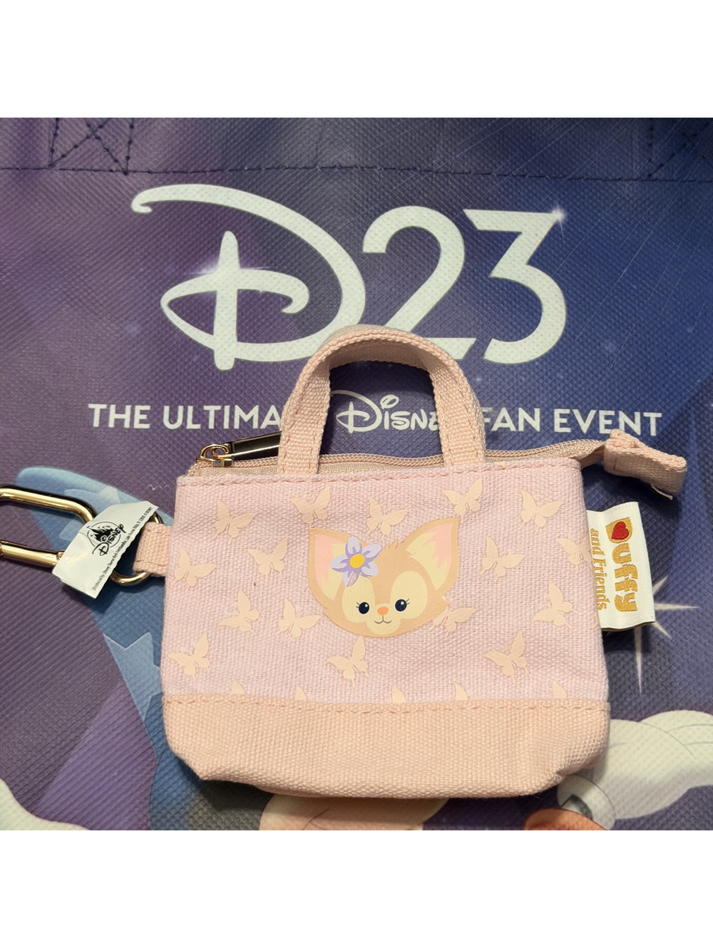 Disney D23 2026 WDI MOG Mickeys of Glendale Mini Tote Keychain Duffy Lina Bell